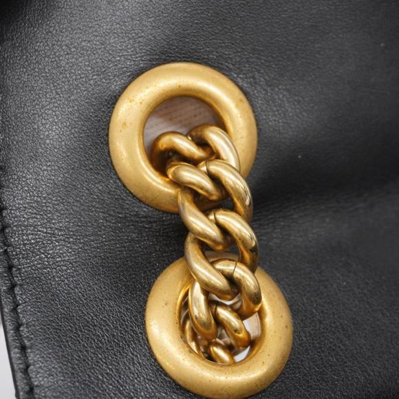 Gucci Shoulder Bag GG Marmont 443497 Leather Black Women's - Picture 12 of 13